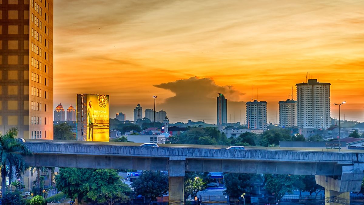 Jakarta's skyline in the late afternoon