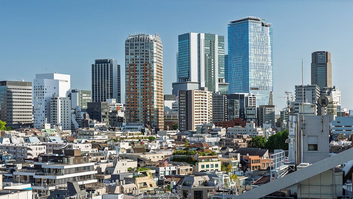 The Shibuya skyline in Tokyo