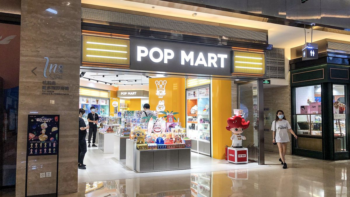 A Pop Mart toy store in a shopping mall