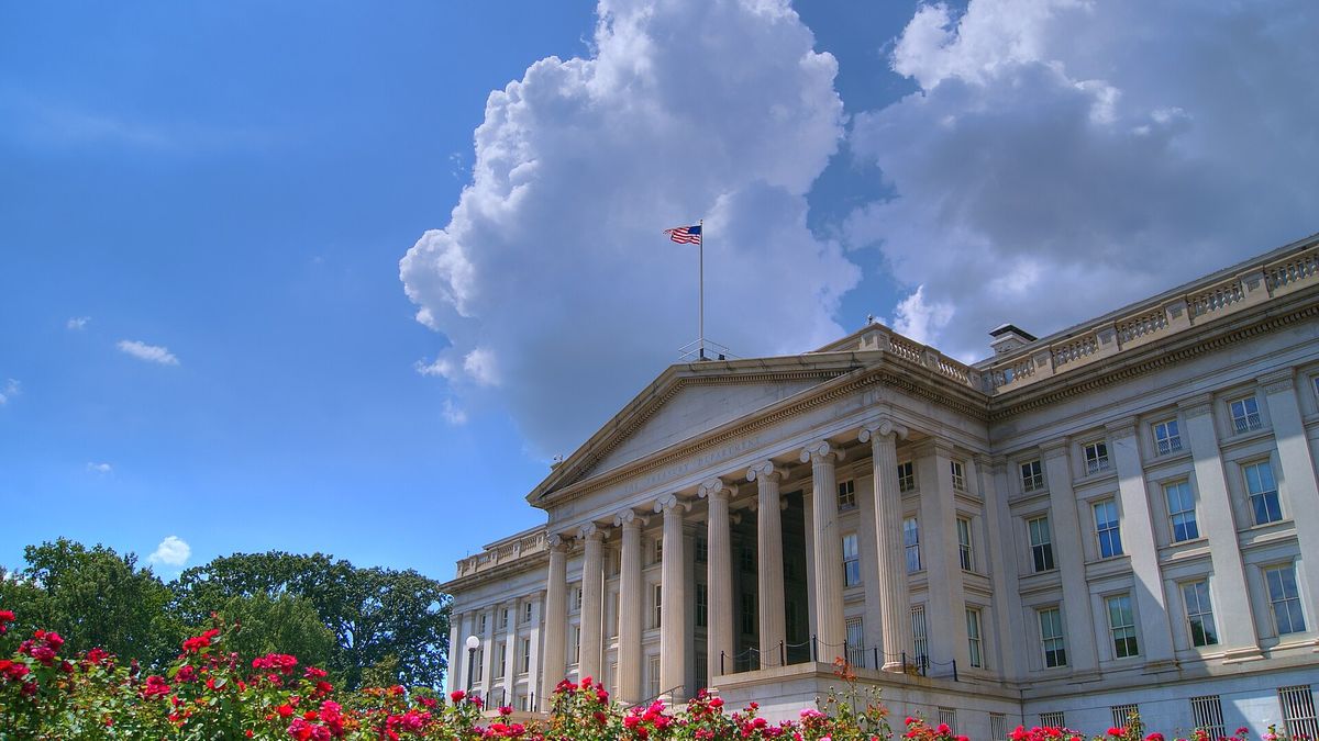 The U.S. Treasury Building in Washington
